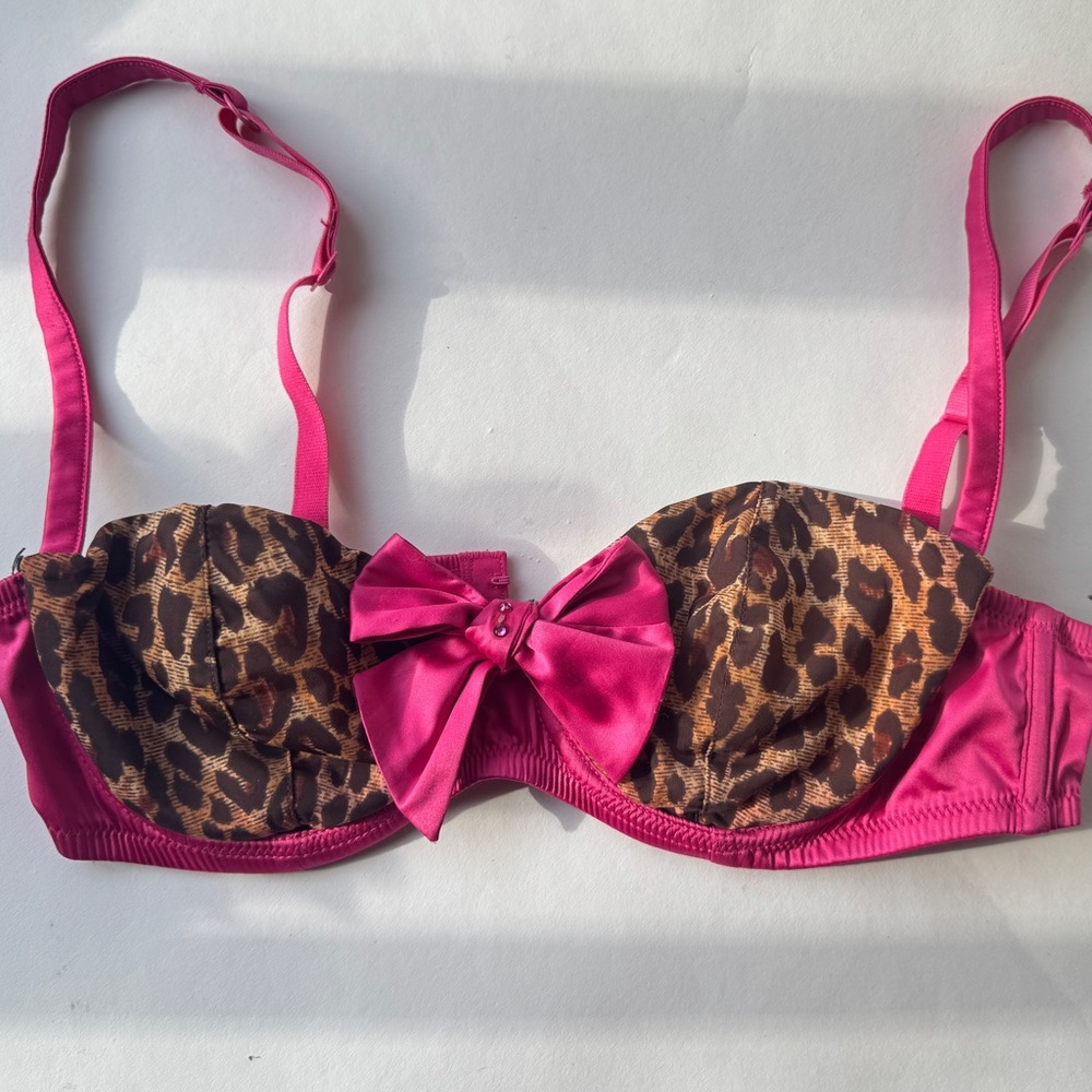 bebe Pussycat Dolls Leopard and Pink Bra